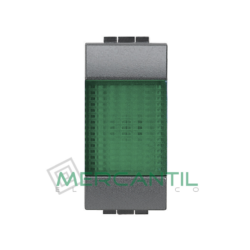 Portalamparas con Difusor 1 Modulo Living Light BTICINO - Color Verde Antracita 