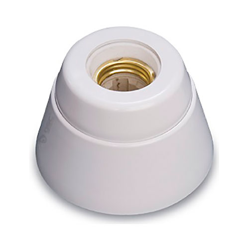 Portalamparas superficie E27 zocalo recto de resina urea con porcelana blanco GSC 