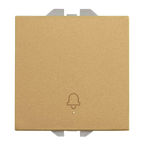 Pulsador con grabado Campana Simon 270 Oro Pulsador con grabado Campana 10A Ancho Simon 270 Color Oro