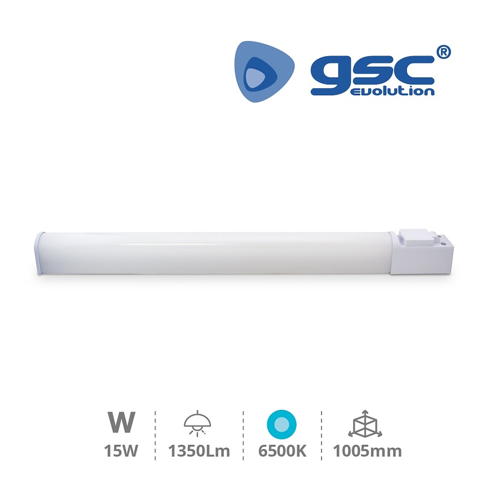 Regleta LED Baño con toma 15W 6500K IP44 Regleta LED Baño con toma 15W 6500K IP44 GSC