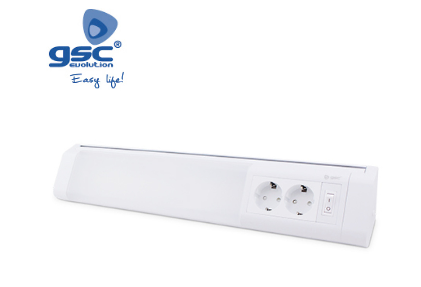 Regleta LED esquina toma + interruptor 15W 6500K Regleta LED esquina toma + interruptor 15W 6500K GSC