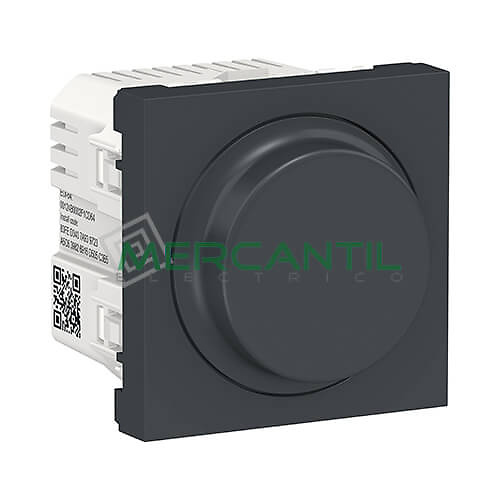 Regulador LED Universal Giratorio Wiser 2 Modulos New Unica SCHNEIDER ELECTRIC Antracita 