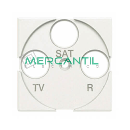 Tapa Adaptador con Serigrafia TV-R-SAT 2 Modulos Axolute BTICINO Blanco 