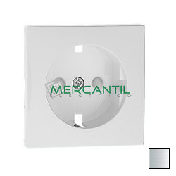 Tapa con proteccion para base schuko blanco Aluminio 