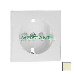 Tapa con proteccion para base schuko blanco Marfil 