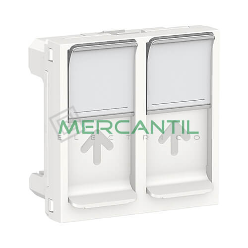 Tapa de Recambio para Base Doble RJ45 S-One 2 Modulos New Unica SCHNEIDER ELECTRIC Blanco 