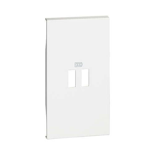 Bticino Tapa frontal para base cargador USB Living Now KW12C Bticino Tapa frontal para base cargador USB 2 módulos color blanco Living Now
