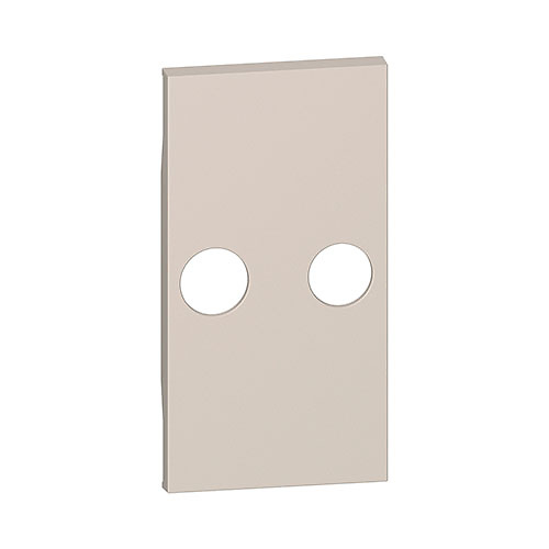 Bticino Tapa frontal para bases de R-TV/SAT sand Living Now KM25M2 Bticino Tapa frontal para bases de R-TV/SAT 2 módulos color sand Living Now