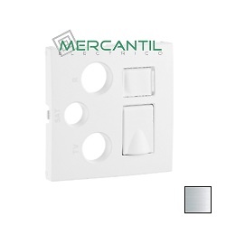 Tapa para Tomas de Señal Mixtas R-TV-SAT-RJ45/R-TV-SAT-RJ45-FO LOGUS 90 EFAPEL Aluminio 