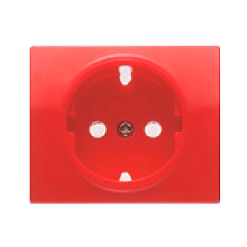 Tapa para base de enchufe schuko 2P+T con seguridad Iris BJC - color rojo 