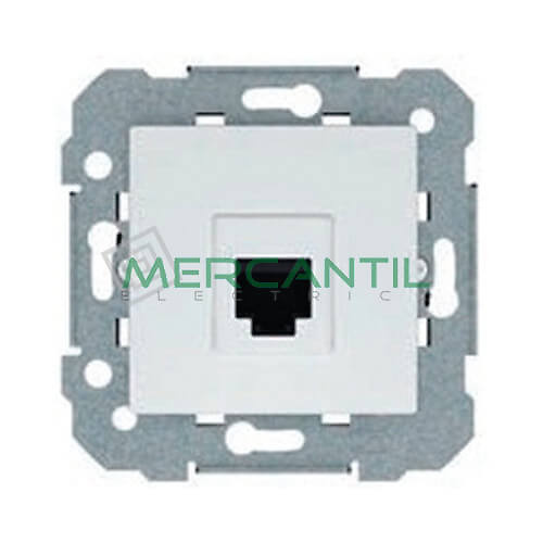 Toma RJ11/RJ45 Formato Keystone sin Garras BJC VIVA Blanco Polar 