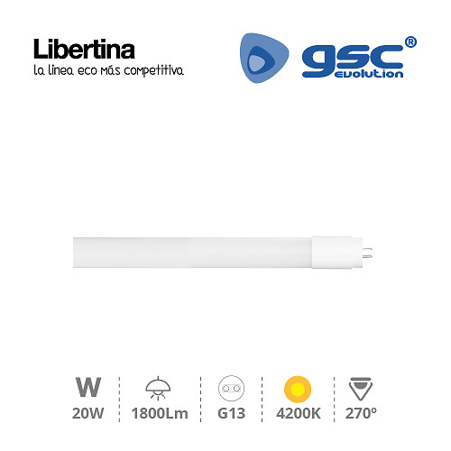 Tubo LED 120cm 20W 4200K Tubo LED 120cm 20W 4200K - Libertina GSC