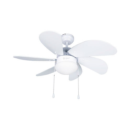 Ventilador techo con luz 50W 6 aspas madera blanco GSC 
