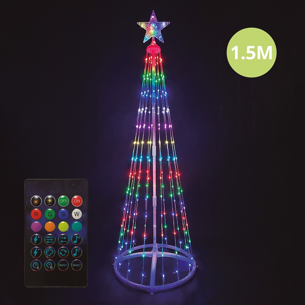 arbol LED inteligente via bluetooth y mando Kiondo 1,5M 24 funciones RGB IP44 arbol LED inteligente via bluetooth y mando Kiondo 1,5M 24 funciones RGB IP44