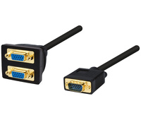 Adaptador SVGA 1 macho a 2 hembras, 15 pines