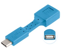 Adaptador USB-A hembra a USB-C macho, OTG móviles azul