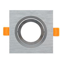 Aro empotrable cuadrado con luz basculante aluminio 20