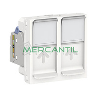 Base Doble Informatica RJ45 S-One Categoria 6 STP 2 Modulos New Unica SCHNEIDER ELECTRIC