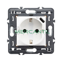 Base de Corriente 2P+T 16A con USB Tipo C 1.5A Valena Next LEGRAND - Color Blanco