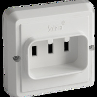 Base fija 2P+T, 25A 250V. Color blanco de empotrar