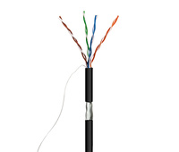 Cable datos FTP CCA Cat.5E AWG24 exterior. negro, 100m 
