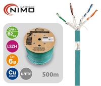 Cable datos U/FTP CU Cat.6A AWG23 LSZH interior, azul 500m
