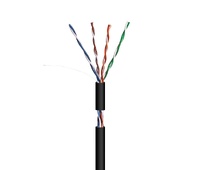 Cable datos UTP CCA Cat.5e AWG24 exterior. negro, 1000m 