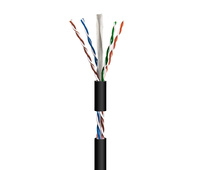 Cable datos UTP CCA Cat.6 AWG23 exterior, negro 100m