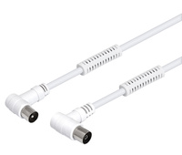 Cable de antena TV macho - hembra acodados y ferritas 2.5m