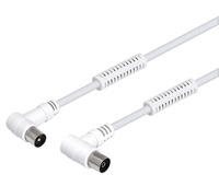 Cable de antena TV macho - hembra acodados y ferritas 5.0m