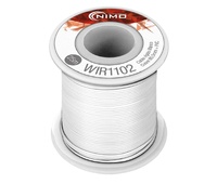 Cable rígido 0,5mm, cobre estañado, Blanco 25m