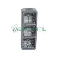 Caja de Superficie con Membrana 3 Elementos Vertical Plexo LEGRAND