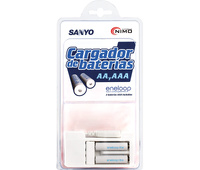 Cargador baterías 1-2 AAA/AA NI-MH + 2 baterías AAA Eneloop 