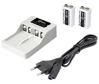 Cargador para 1-2 Block de 9V, Ion-Litio y NI-MH