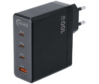 Cargador rápido 3xUSB Tipo-C + USB-A PD 100W GaN