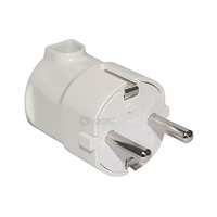 Clavija bipolar schuko 2P+T lateral retractilado termoplastico blanco GSC