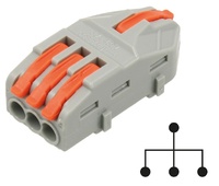 Conector 1 a 3 vías rápido con bloqueo de palanca