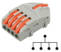 Conector 1 a 4 vías rápido con bloqueo de palanca