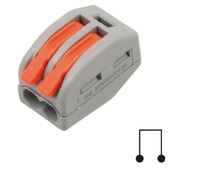 Conector 2 vías rápido con bloqueo de palanca