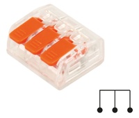Conector 3 vías rápido con bloqueo de palanca