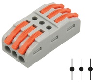 Conector 3 vías rápido con bloqueo de palanca