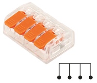 Conector 4 vías rápido con bloqueo de palanca