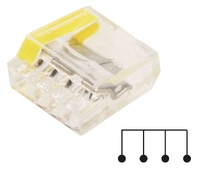 Conector 4 vías rápido por inserción y torsión
