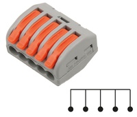 Conector 5 vías rápido con bloqueo de palanca