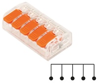 Conector 5 vías rápido con bloqueo de palanca