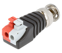 Conector BNC macho con clema de presión