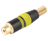 Conector RCA hembra aéreo metálico, amarillo