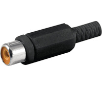 Conector RCA hembra con protector de cable