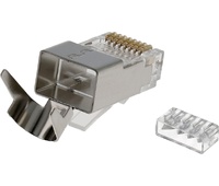 Conector RJ45 Cat.6A FTP macho con grapa abrazadera