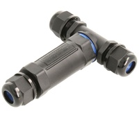 Conector derivador eléctrico estanco IP68 en T 3 vías